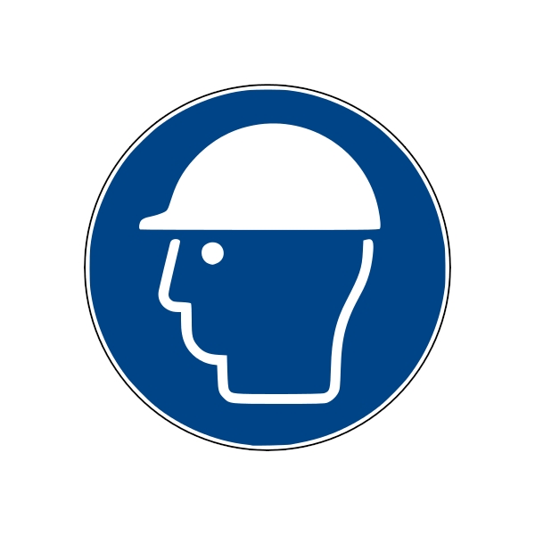 Sicherheitsbefehlkennzeichnung, Schutzhelm benutzen – Antirutsch-PVC, D. 400 mm