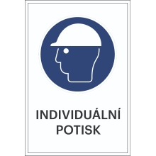 Sicherheitsbefehlkennzeichnung, Schutzhelm benutzen, individueller Text – Folie, 100×150 mm