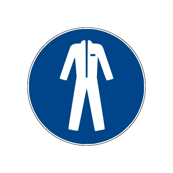 Sicherheitsbefehlkennzeichnung, Schutzkleidung benutzen – Aluminium-Kompositwerkstoff, D. 200 mm