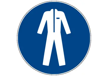 Sicherheitsbefehlkennzeichnung – Schutzkleidung benutzen