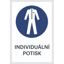 Sicherheitsbefehlkennzeichnung, Schutzkleidung benutzen, individueller Text – Folie, 100×150 mm