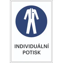 Sicherheitsbefehlkennzeichnung, Schutzkleidung benutzen, individueller Text – Folie, 100×150 mm