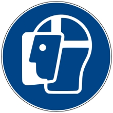 Sicherheitsbefehlkennzeichnung, Schutzmaske benutzen – Antirutsch-PVC, D. 400 mm