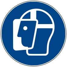 Sicherheitsbefehlkennzeichnung, Schutzmaske benutzen – Antirutsch-PVC, D. 600 mm