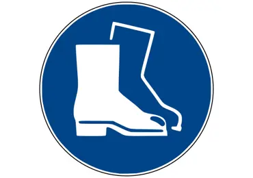 Sicherheitsbefehlkennzeichnung – Schutzschuhe benutzen