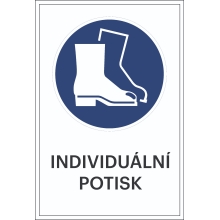 Sicherheitsbefehlkennzeichnung, Schutzschuhe benutzen, mit Möglichkeit des individuellen Textes – Folie, 200×300 mm