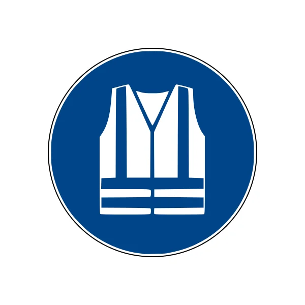 Sicherheitsbefehlkennzeichnung, Warnschutzkleidung benutzen – Aluminium-Kompositwerkstoff, D. 200 mm