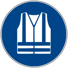 Sicherheitsbefehlkennzeichnung, Warnschutzkleidung benutzen – Antirutsch-PVC, D. 600 mm