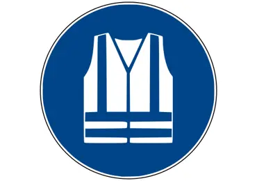 Sicherheitsbefehlkennzeichnung – Warnschutzkleidung benutzen