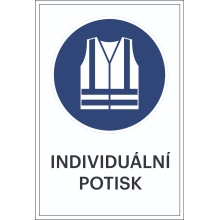 Sicherheitsbefehlkennzeichnung, Warnweste benutzen, individueller Text – Aluminium-Kompositwerkstoff, 400×600 mm