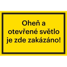 Sicherheitsmarkierung, Feuer und offenes Licht verboten – Folie, 200×133 mm