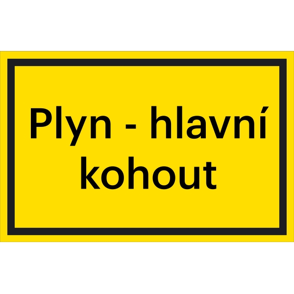 Sicherheitsmarkierung, ''Gas – Haupthahn'' – Aluminium-Kompositwerkstoff, 200×133 mm