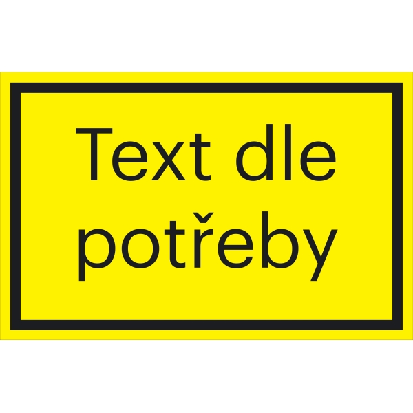 Sicherheitsmarkierung, Text nach Wunsch – Aluminium-Kompositwerkstoff, gelb-schwarz, 200×133 mm