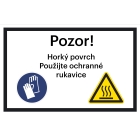 Sicherheitsmarkierung, Text nach Wunsch – Aluminium-Kompositwerkstoff, rot-weiß, 200×133 mm
