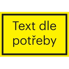 Sicherheitsmarkierung, Text nach Wunsch – Folie, gelb-schwarz, 200×133 mm