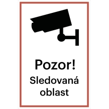 Sicherheitsmarkierung, Überwachteter Bereich (Version 2) – Aluminium-Kompositwerkstoff, 200×133 mm