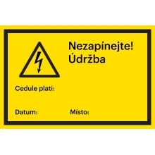 Sicherheitsmarkierung, Wartungsarbeiten mit Piktogramm – Folie, 400×266 mm