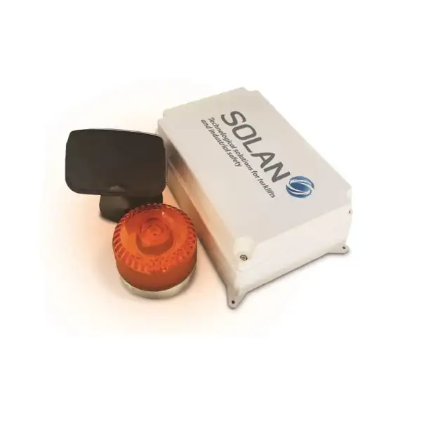 Signalisierungssystem für Gabelstaplerdurchfahrten – 1× Zentraleinheit, 1× Radarwarner, 1× LED-Sirene 32 Töne