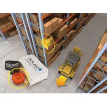 Signalisierungssystem für Gabelstaplerdurchfahrten – 1× Zentraleinheit, 1× Radarwarner, 1× LED-Sirene 32 Töne