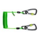 Spiral-Befestigungsschnur NLG Lanyard mit zwei Karabinern – Metall, grün