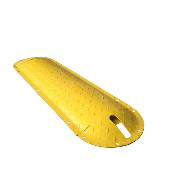 Stahl-Retarder – Kabelbrücke 25 km/h, 40 t – 1000×360×50 mm, gelb