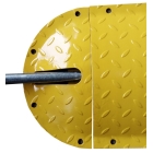 Stahl-Retarder – Kabelbrücke 25 km/h, 40t, 2er-Set, Endstück – 180×360×50 mm, gelb