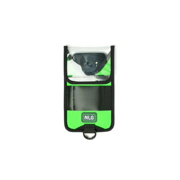 Telefonetui NLG mit 1 kg Tragfähigkeit – Kunststoff, grün-schwarz, 180×100 mm