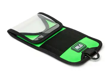 Telefonetui NLG mit 1 kg Tragfähigkeit – Kunststoff, grün-schwarz, 180×100 mm