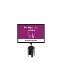 Tensabarrier-Halter für Pfostenmarkierung, Chrom poliert – Format A3, quer