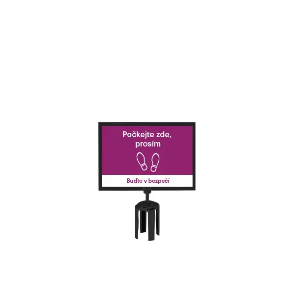 Tensabarrier-Halter für Pfostenmarkierung, Chrom poliert – Format A3, quer