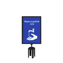 Tensabarrier-Halter für Pfostenmarkierung, Chrom poliert – Format A4, vertikal