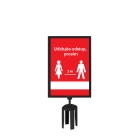 Tensabarrier-Halter für Pfostenmarkierung, satiniert verchromt – Format A3, vertikal
