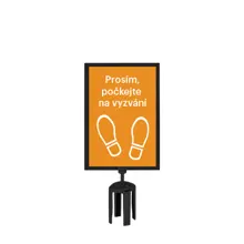 Tensabarrier-Halter für Pfostenmarkierung, satiniertes Chrom – Format A4, vertikal