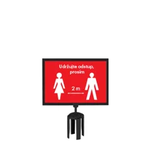 Tensabarrier Halterung für Pfostenmarkierung, schwarz – Format A4, horizontal