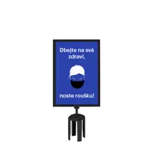 Tensabarrier Halterung für Pfostenmarkierung, schwarz – Format A4, vertikal