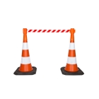 Tensacone Verkehrsleitkegel-Kassette, orange – rot-weißes Band 3,65 m