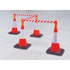 Tensacone Verkehrsleitkegel-Kassette, orange – rot-weißes Band 3,65 m