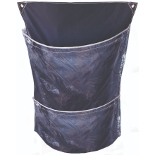 Transparenter Doppeltaschen-Hängesack für Abfallsortierung, RackSack RollCage Clear 200 l – blau, 1300×880 mm, 10er-Pack