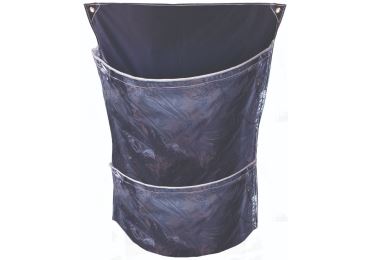 Transparenter Doppeltaschen-Hängesack für Abfallsortierung, RackSack RollCage Clear 200 l – blau