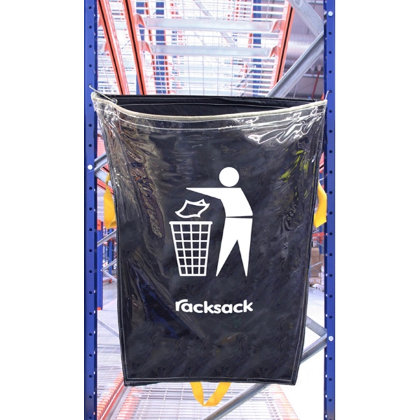 Transparenter Hängesack für Abfallsortierung, RackSack Clear 160 l, ''Abfall'' – blau, 1000×920 mm
