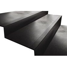 Treppenkantenprofil StandardRecycled aus recyceltem PVC – 300×200×1080×10mm, glatte Oberfläche, schwarz
