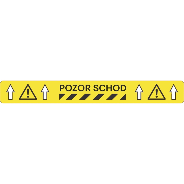 Universal-Bodenmarkierung mit Bedruckung WT-5229, ''Achtung Stufe'' – Polyester, 5 m × 50 mm