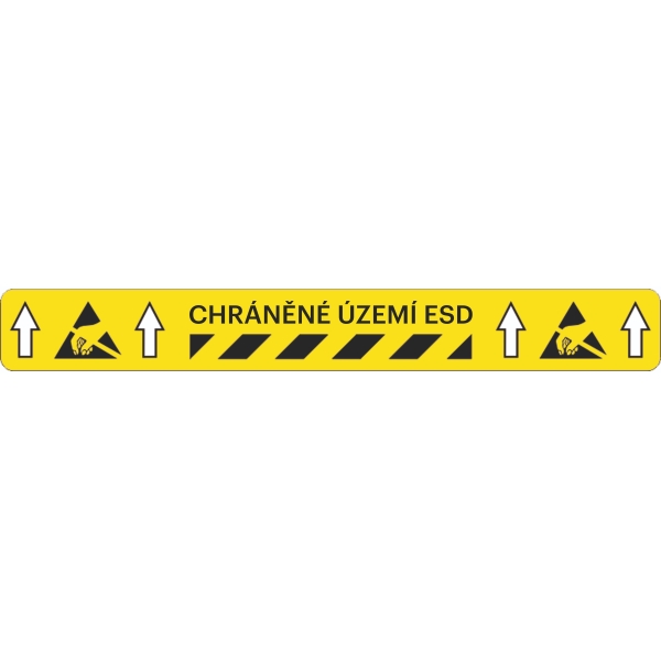 Universal-Bodenmarkierung mit Bedruckung WT-5229, ''Schutzgebiet ESD'' – Polyester, 5 m × 50 mm
