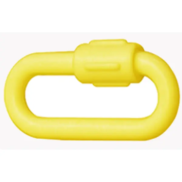 Verbindungsglied für Kunststoffketten, Karabinerhaken-Typ – Kunststoff, gelb, 4er-Pack