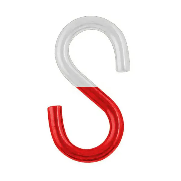 Verbindungsglied für Kunststoffketten, S-Typ – rot-weiß, 4er-Pack