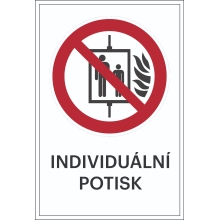 Verbotskennzeichnung, Aufzug im Brandfall nicht benutzen, individueller Text – Folie, 100×150 mm