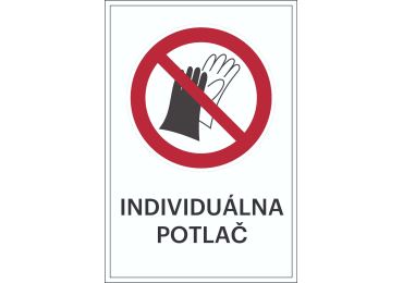 Verbotskennzeichnung – Benutzen von Handschuhen verboten + individueller Text