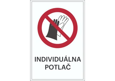 Verbotskennzeichnung – Benutzen von Handschuhen verboten + individueller Text