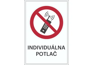 Verbotskennzeichnung – eingeschaltete Mobiltelefone verboten + individueller Text