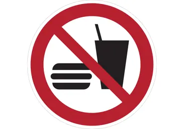 Verbotskennzeichnung – Essen und Trinken verboten